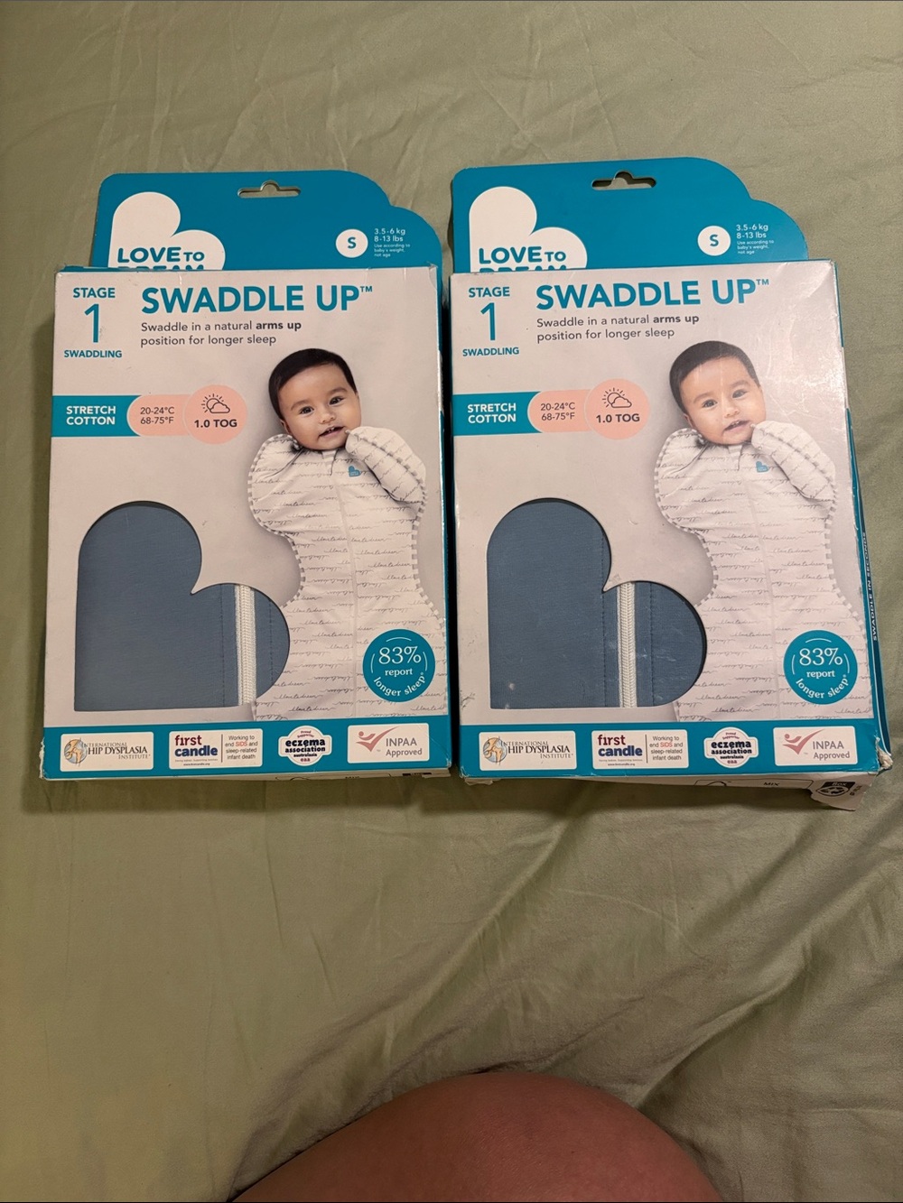 Swaddle Up Stage 1 Baby Swaddle - Blue 2 Swaddles for babies 8-13 lbs